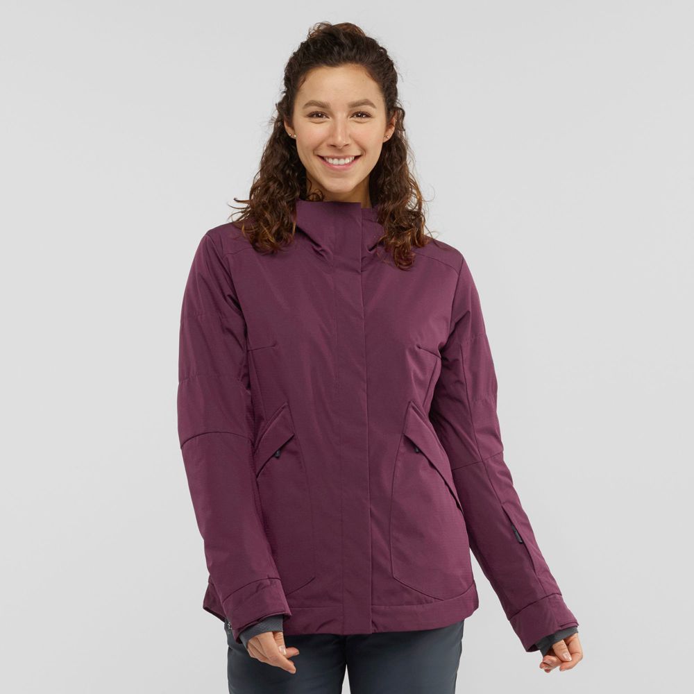 Chaqueta Esqui Salomon Mujer Burdeos - Salomon Argentina SNOW REBEL,679014-UQV